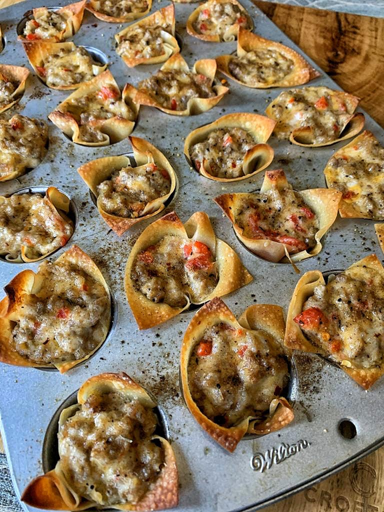 Sausage and Cheese Mini Wonton Appetizers – All Recipes Healthy Food